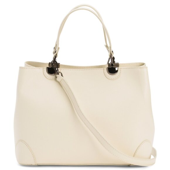 DIVINA FIRENZE Made In Italy Leather Triple Compartment Satchel